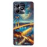 Realme Realme Note 50 4G ile Uyumlu Silikon Kılıf, İstanbul Kolaj Temalı, Darbe Emici, Çok Renkli