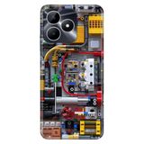 Realme Realme Note 50 4G ile Uyumlu Silikon Kılıf, Mecanic Temalı Desenli, Darbe Emici, Çok Renkli
