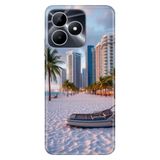 Realme Realme Note 50 4G ile Uyumlu Silikon Kılıf, Miami Sahili Temalı Desenli, Darbe Emici, Çok Renkli