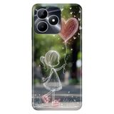 Realme Realme Note 50 4G ile Uyumlu Silikon Kılıf, Minik Kız Temalı Desenli, Darbe Emici