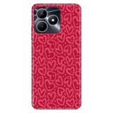 Realme Realme Note 50 4G ile Uyumlu Silikon Kılıf, Pembeli Kalpcikler Temalı Desenli, Darbe Emici