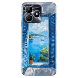Realme Realme Note 50 4G ile Uyumlu Silikon Kılıf, Pencere Temalı Desenli, Darbe Emici, Çok Renkli