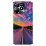 Realme Realme Note 50 4G ile Uyumlu Silikon Kılıf, Road to Holiday Temalı Desenli, Darbe Emici, Çok Renkli