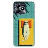 Realme Realme Note 50 4G ile Uyumlu Silikon Kılıf, Sleep Cat Temalı Desenli, Darbe Emici, Çok Renkli