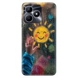 Realme Realme Note 50 4G ile Uyumlu Silikon Kılıf, Sunshine Temalı Desenli, Darbe Emici, Çok Renkli