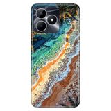 Realme Realme Note 50 4G ile Uyumlu Silikon Kılıf, Tropical Ada Temalı Desenli, Darbe Emici, Çok Renkli