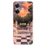 Realme Realme Note 60 ile Uyumlu Bloom Temalı Desenli Darbe Emici Silikon Kılıf, Çok Renkli