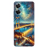 Realme Realme Note 60 ile Uyumlu İstanbul Kolaj Temalı Desenli Darbe Emici Silikon Kılıf, Çok Renkli