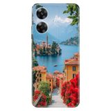 Realme Realme Note 60 ile Uyumlu Kılıf, Lake Como Temalı Desenli, Darbe Emici Silikon