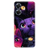 Realme Realme Note 60 ile Uyumlu Silikon Kılıf, Cat Portre Temalı Desenli, Darbe Emici, Çok Renkli