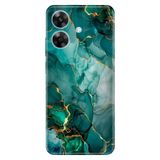 Realme Realme Note 60 ile Uyumlu Silikon Kılıf, Green Marbles Temalı Desenli, Darbe Emici