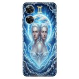 Realme Realme Note 60 ile Uyumlu Silikon Kılıf, İkizler Burcu Temalı Desenli, Darbe Emici, Çok Renkli