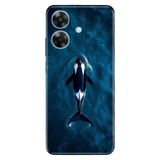 Realme Realme Note 60 ile Uyumlu Silikon Kılıf, Orca Temalı Desenli, Darbe Emici, Çok Renkli