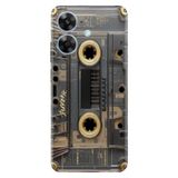 Realme Realme Note 60 ile Uyumlu Silikon Kılıf, Retro Kaset Temalı Desenli, Darbe Emici