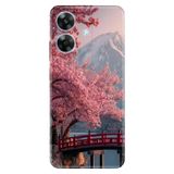 Realme Realme Note 60 ile Uyumlu Silikon Kılıf, Sakura Style Temalı Desenli, Darbe Emici, Çok Renkli