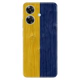 Realme Realme Note 60 ile Uyumlu Silikon Kılıf, Sarı Lacivert Temalı Desenli, Darbe Emici
