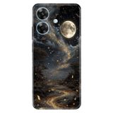 Realme Realme Note 60 ile Uyumlu Silikon Kılıf, Yaldızlı Yıldızlar Temalı Desenli, Darbe Emici