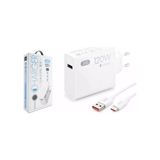 Realme Telefon Uyumlu 120W Gan Type-C Kablolu Turbo Ev Tipi Şarj Aleti Salise Gösterir (Orginal Subzero) - Beyaz
