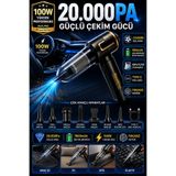 Realpro 20000Pa Araç İçi Şarjlı Süpürge | Kablosuz El Süpürgesi | HEPA Filtre | Brushless Motor | Çok Başlıklı | Ev & Araba Temizliği