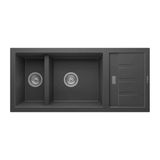 Realstone Artemis P024 1000X460 Mm Damlalıklı Granit Evye Çift Göz Mutfak Evyesi - Antrasit