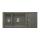 Realstone Artemis P024 1000X460 Mm Damlalıklı Granit Evye Çift Göz Mutfak Evyesi - Gri