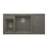 Realstone Aspendos P022 Damlalıklı Granit Evye 1000X500 Mm Çift Göz Mutfak Evyesi - Realstone P022 Aspendos Gri