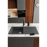 RealStone Assos 86 XL P011 Granit Evye 860x435 mm Tek Göz Damlalıklı Mutfak Evyesi - P011 Assos 86 XL Antrasit