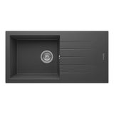 Realstone Assos 86 Xl P011 Granit Evye 860X435 Mm Tek Göz Damlalıklı Mutfak Evyesi - Realstone P011 Assos 86 Xl Antrasit