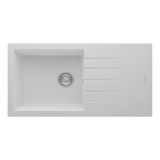 Realstone Assos 86 Xl P011 Granit Evye 860X435 Mm Tek Göz Damlalıklı Mutfak Evyesi - Realstone P011 Assos 86 Xl Beyaz