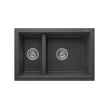 Realstone Bergama P018 Granit Evye 700X460 Mm Damlalıksız Çift Göz Mutfak Evyesi - Antrasit