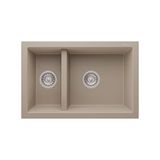 Realstone Bergama P018 Granit Evye 770X530 Mm Damlalıksız Çift Göz Mutfak Evyesi - Realstone 018 Bergama Cappuccino