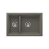 Realstone Bergama P018 Granit Evye 770X530 Mm Damlalıksız Çift Göz Mutfak Evyesi - Realstone 018 Bergama Gri