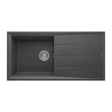 Realstone Efes 100 P012 Granit Evye 1000X500 Mm Tek Göz Damlalıklı Mutfak Evyesi - Realstone P012 Efes 100 Antrasit