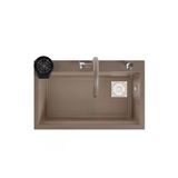 Realstone Hermes 755X470 Mm Akıllı Eviye - Şelale Akışlı Ve Bardak Yıkamalı - Cappuccino