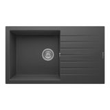 Realstone Laodikya 86 Xl P014 Granit Evye 860X500 Mm Tek Göz Damlalıklı Mutfak Evyesi - Realstone P014 Laodikya 86 Xl Antrasit