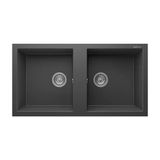 Realstone Nemrut 97 P019 Granit Evye 970X520 Mm Çift Göz Damlalıksız Mutfak Evyesi - Realstone P019 Nemrut Antrasit