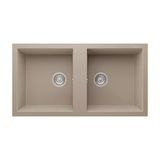 Realstone Nemrut 97 P019 Granit Evye 970X520 Mm Çift Göz Damlalıksız Mutfak Evyesi - Realstone P019 Nemrut Cappuccino