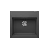Realstone Olympos 56 K004 Granit Evye 560X530 Mm Tek Göz Mutfak Evyesi - Antrasit
