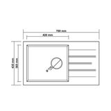 RealStone P010 Assos 76 Xl Gri Granit 76X43.5 cm Mutfak Eviyesi