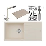 Realstone P011 860X435 Mm Assos 86 Xl Granit Evye & Abant Arıtmalı Batarya Seti - Krem
