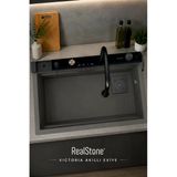 Realstone Real Stone Victoria Granit Akıllı Eviye Seti Gri 75.5X47 Cm