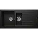 Realstone Siyah P05 Troya 100 1000X500 1.5 Göz Damlalıklı Granit Eviye - Altın