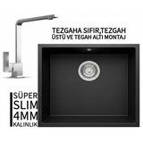 Realstone Steep 50 Antrasit Granit Evye & Göksu Krom Batarya Seti
