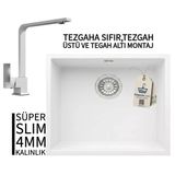 Realstone Steep 50 Beyaz Granit Evye & Göksu Beyaz Uyumlu Batarya Seti