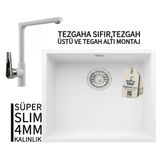 Realstone Steep 50 Beyaz Granit Evye & Vesta Beyaz Uyumlu Batarya Seti