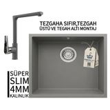 Realstone Steep 50 Gri Granit Evye & Vesta Gri Uyumlu Batarya Seti