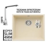 Realstone Steep 50 Krem Granit Evye & Göksu Krom Batarya Seti