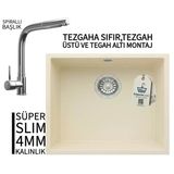 Realstone Steep 50 Krem Granit Evye & Sümela Krom Batarya Seti