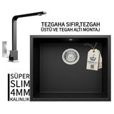 Realstone Steep 50 Siyah Granit Evye & Göksu Siyah Uyumlu Batarya Seti