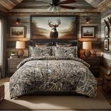 Realtree Max-5 Kamuflaj Yorgan Seti, Birinci Sınıf Polyester Pamuk Kumaş, Kamuflaj Yatak Seti Queen, Süper Yumuşak 3 Parça Orman Yatak Seti Avcılık ve Dış Mekan, Makinede Yıkanabilir (Çift Kişilik)